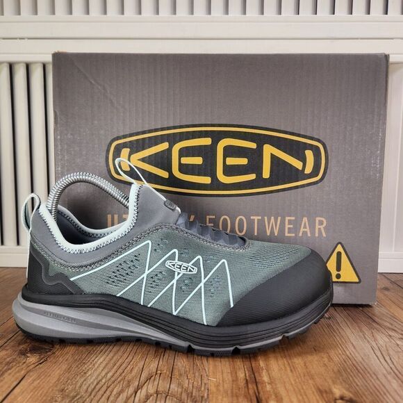 Keen Vista Energy Shift Women 7 Wide Steel Gray Blue Glass Carbon Toe Work Shoes - Picture 1 of 11